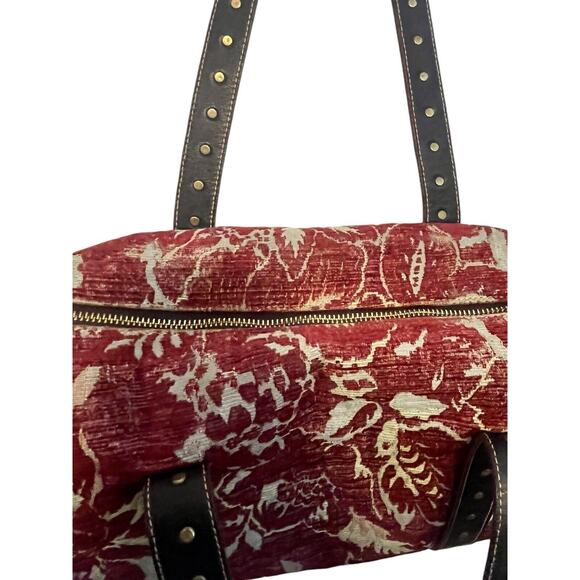 MZ Wallace Ivy Jacquard Tribecca MD Tapestry Carpet Fabric Leather Doctor RARE - Picture 5 of 16